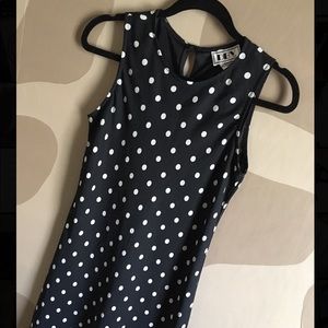 DBY LTD. Brand - Poka Dot Black Midi Sleeveless Dress - Women’s US Size 9/10
